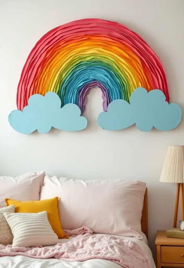 25 Cardboard Crafts Decoration Wall Art Home Decor Ideas to Recycle Smartly - 11. Rainbow Wall Art