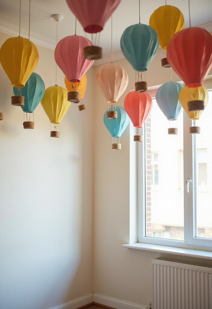 25 Cardboard Crafts Decoration Wall Art Home Decor Ideas to Recycle Smartly - 18. Cardboard Hot Air Balloons