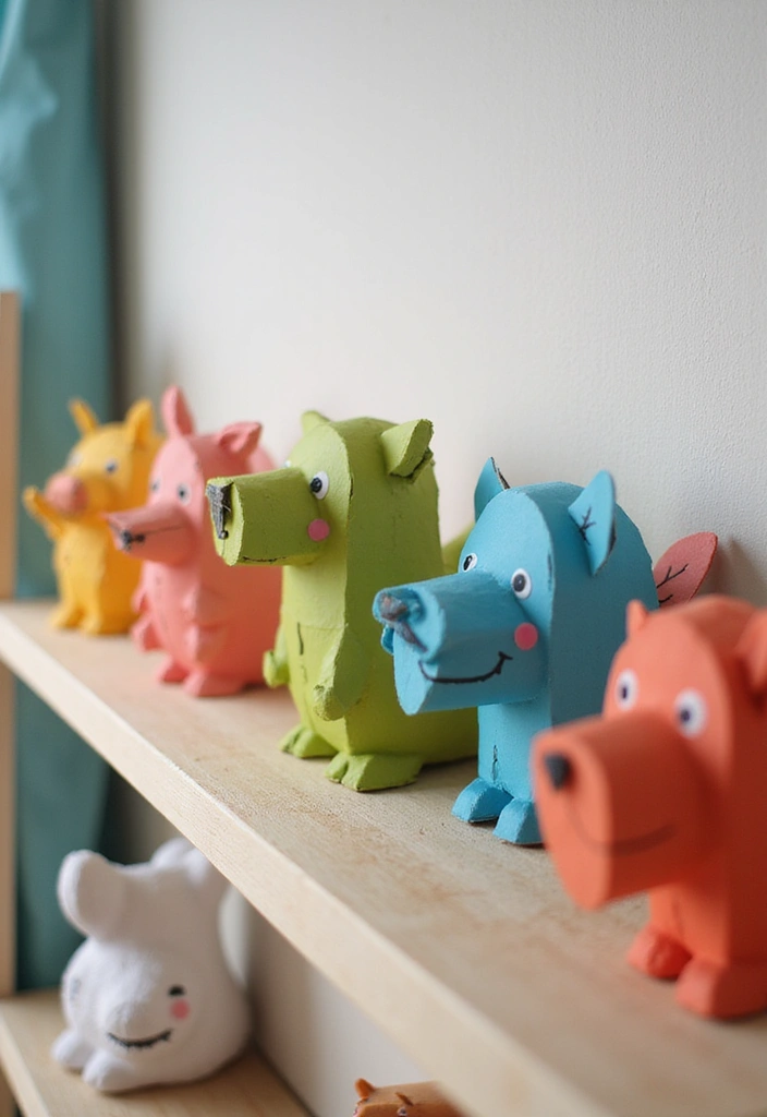 25 Cardboard Crafts Decoration Wall Art Home Decor Ideas to Recycle Smartly - 21. Cardboard Animal Parade