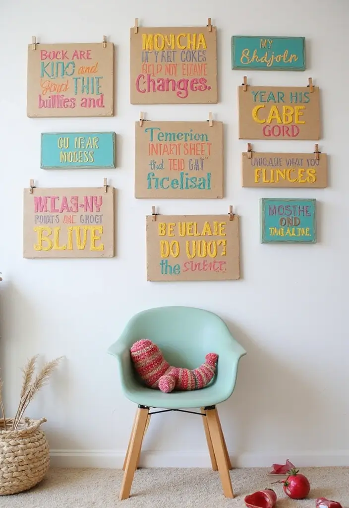25 Cardboard Crafts Decoration Wall Art Home Decor Ideas to Recycle Smartly - 24. Cardboard Wall Art Quotes