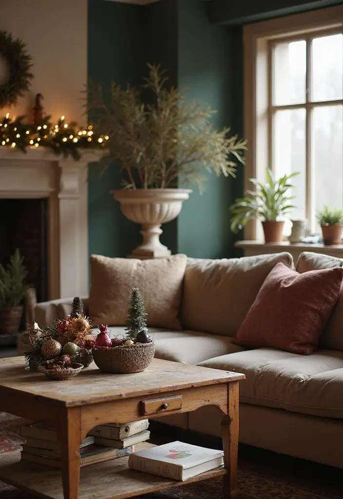 25 Christmas Home Decor Ideas Living Room Looks That Spark Joy - 18. Vintage Accents