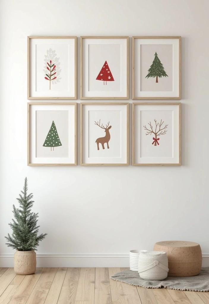 25 Christmas Home Decor Ideas Living Room Looks That Spark Joy - 4. Festive Art Prints