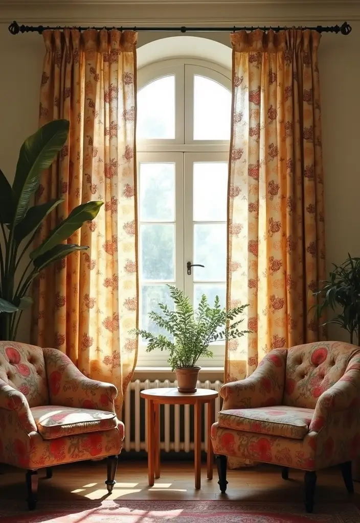 25 Curtains Living Room Modern Home Decor Looks You’ll Love - 10. Vintage Revival