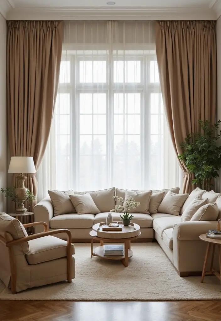 25 Curtains Living Room Modern Home Decor Looks You’ll Love - 18. Soft, Flowing Drapes