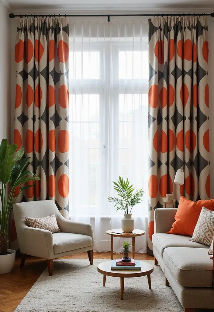 25 Curtains Living Room Modern Home Decor Looks You’ll Love - 2. Bold Geometric Patterns