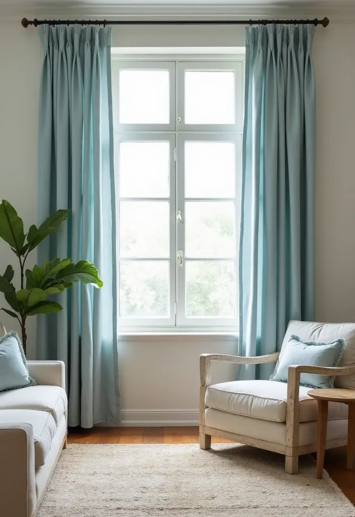 25 Curtains Living Room Modern Home Decor Looks You’ll Love - 22. Beachy Linen-Cotton Blends