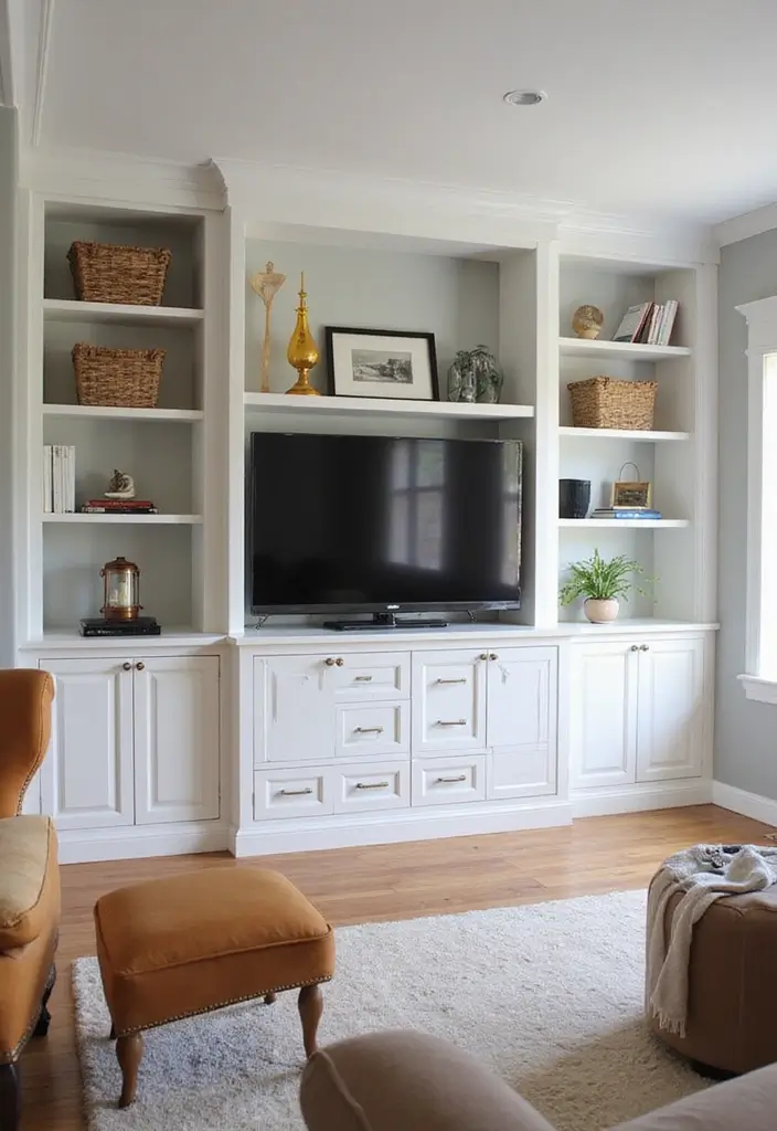 25 Decor Home Living Room Small Spaces Layouts That Inspire - 12. Custom Built-Ins