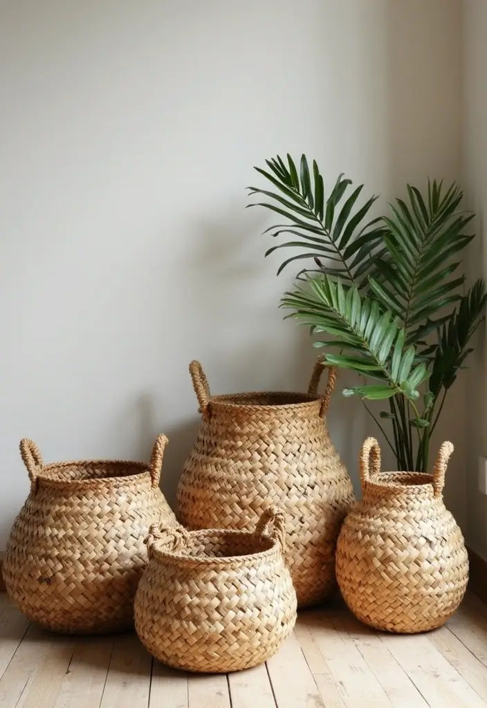 25 Ethnic Home Decor Indian Interior Design with Cultural Flair - 14. Handwoven Baskets
