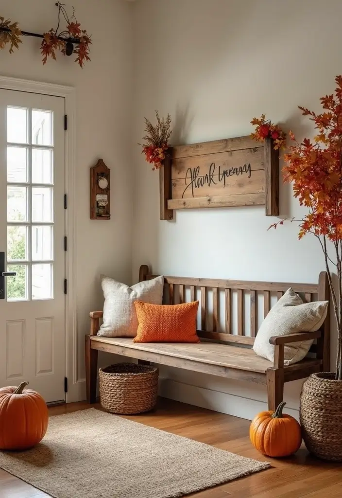 25 Fall Decor Ideas for the Home: Cozy Autumn Inspirations - 13. Cozy Entryway Decor
