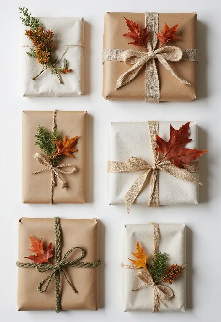 25 Fall Decor Ideas for the Home: Cozy Autumn Inspirations - 15. Eco-Friendly Gift Wrapping