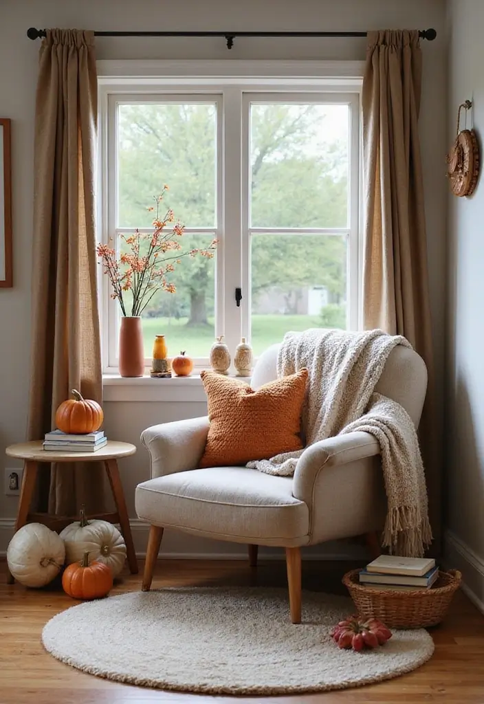 25 Fall Decor Ideas for the Home: Cozy Autumn Inspirations - 22. Cozy Reading Nook