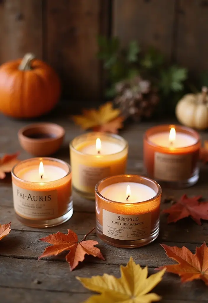 25 Fall Decor Ideas for the Home: Cozy Autumn Inspirations - 6. Eco-Friendly Candles