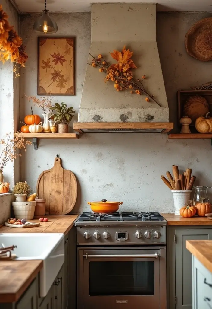 25 Fall Decor Ideas for the Home Kitchens That Feel Festive - 3. Rustic Wall Art