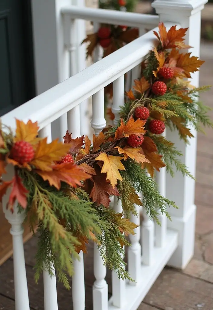25 Fall Decor Ideas for the Home Porch That Wow Visitors - 17. Fall Foliage Garlands