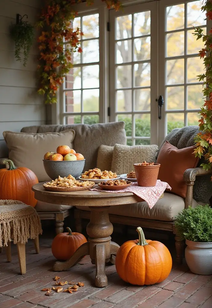 25 Fall Decor Ideas for the Home Porch That Wow Visitors - 20. Sweet Treat Displays