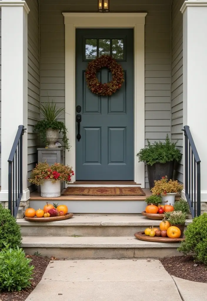 25 Fall Decor Ideas for the Home Porch That Wow Visitors - 25. Refined Seasonal Accents
