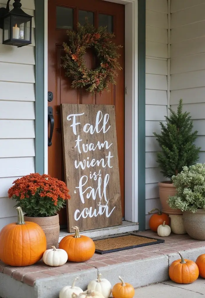 25 Fall Decor Ideas for the Home Porch That Wow Visitors - 8. Autumn Signage