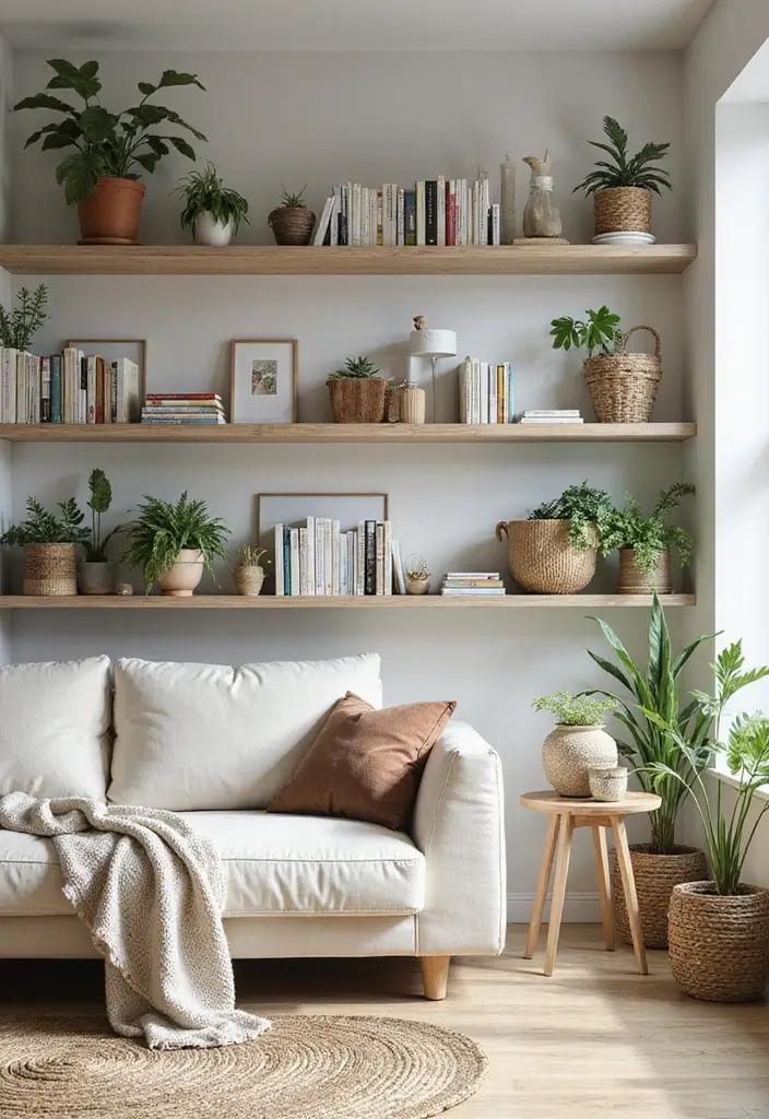 25 Home Decor Ideas Living Room Modern Designs That Impress - 14. Open Shelving