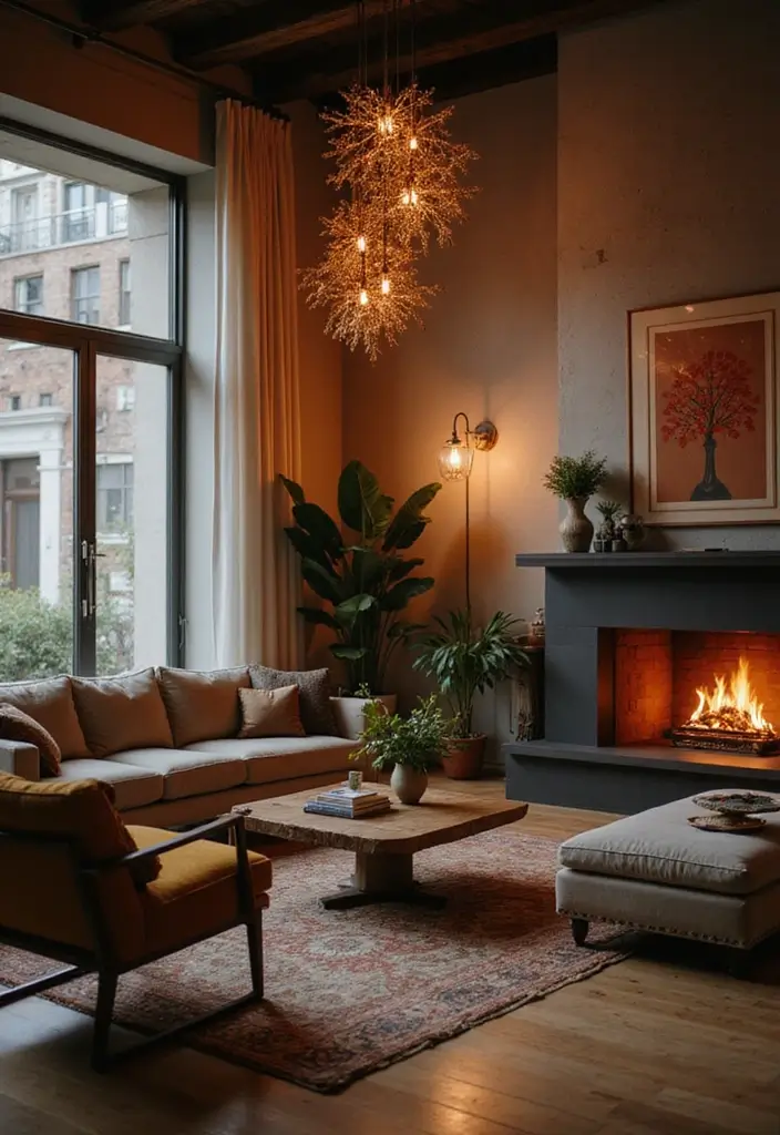 25 Home Decor Ideas Living Room Modern Designs That Impress - 19. Artistic Lighting Fixtures