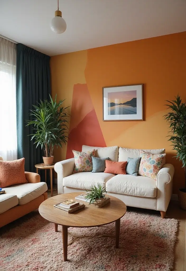 25 Home Decor Ideas Living Room Modern Designs That Impress - 21. Colorful Accent Walls