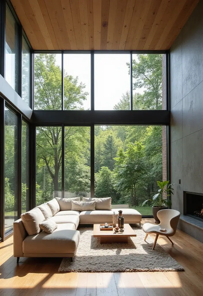 25 Home Decor Ideas Living Room Modern Designs That Impress - 22. Floor-to-Ceiling Windows