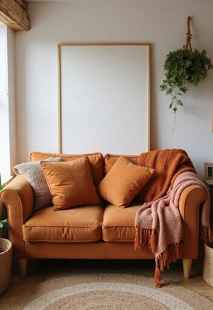 25 Home Decor Ideas for Living Room Cozy Small Spaces: Tiny House Inspiration - 19. Cozy Color Accents