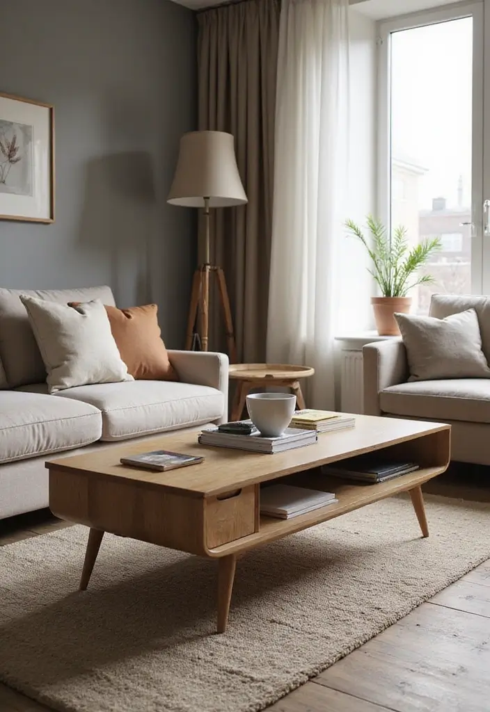 25 Home Decor Ideas for Living Room Cozy Small Spaces: Tiny House Inspiration - 20. Compact Coffee Tables