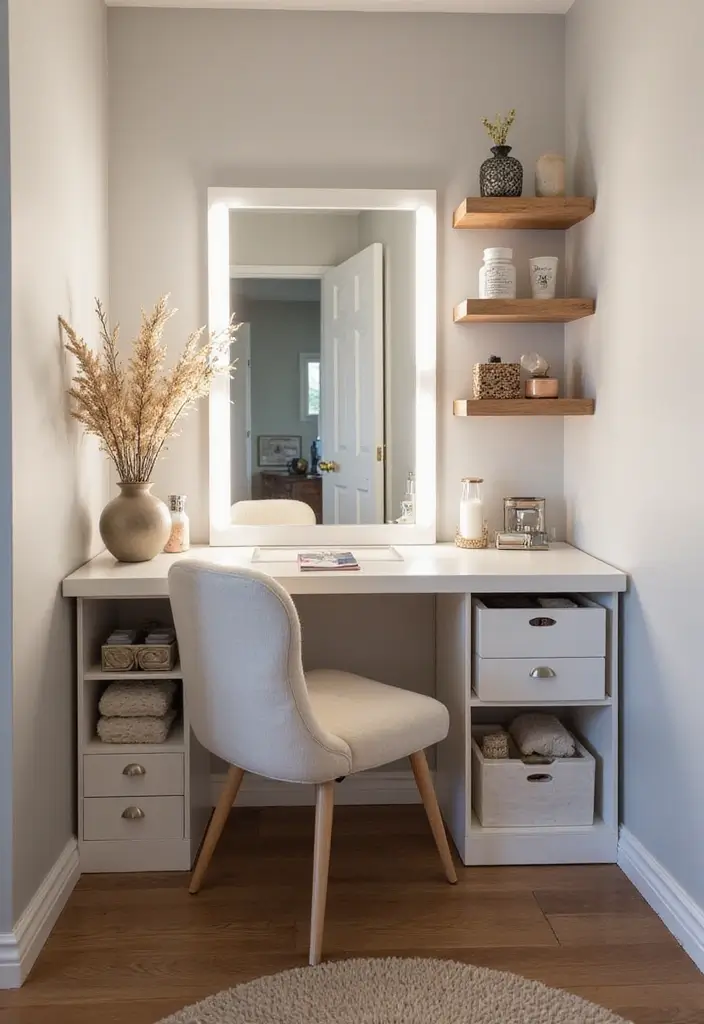 25 Nail Salon Decor Small at Home Ideas for a Chic Setup - 8. Compact Beauty Station