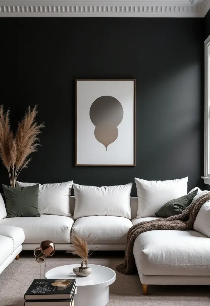 27 Black and White Home Decor Living Room Looks That Never Go Out of Style - 5. Chic Contrast