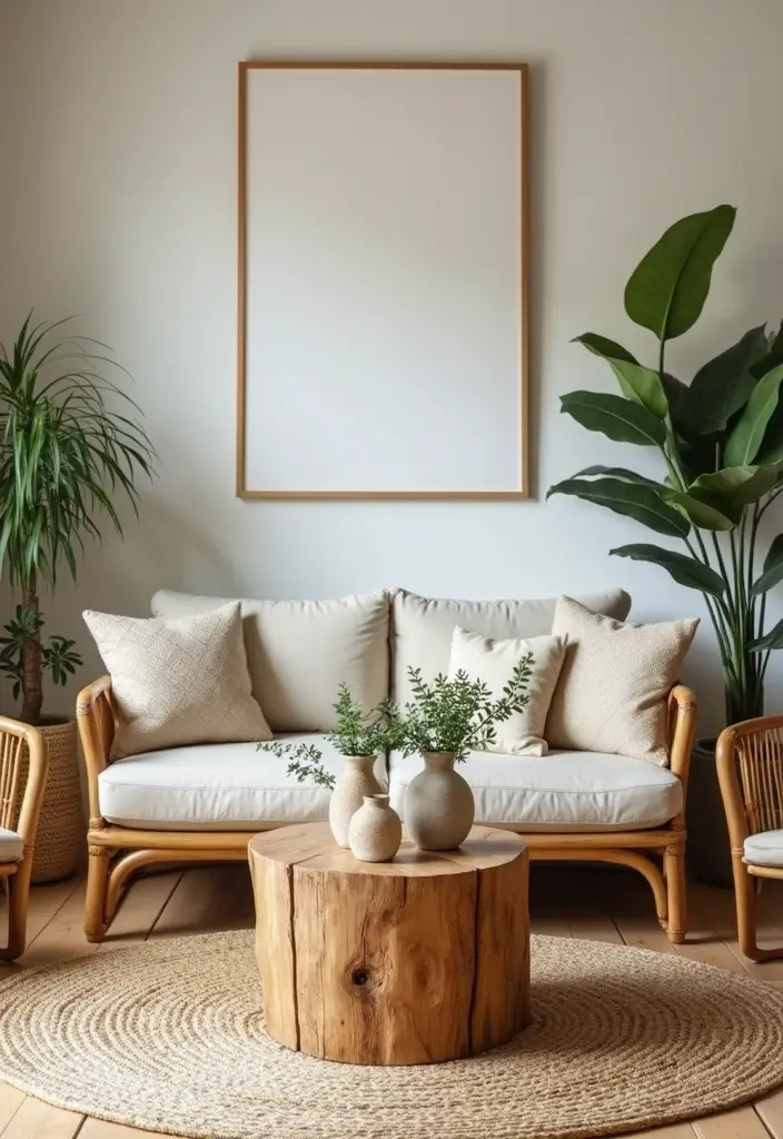 27 Cozy Home Decor Ideas Living Room Designs for Ultimate Comfort - 3. Natural Materials