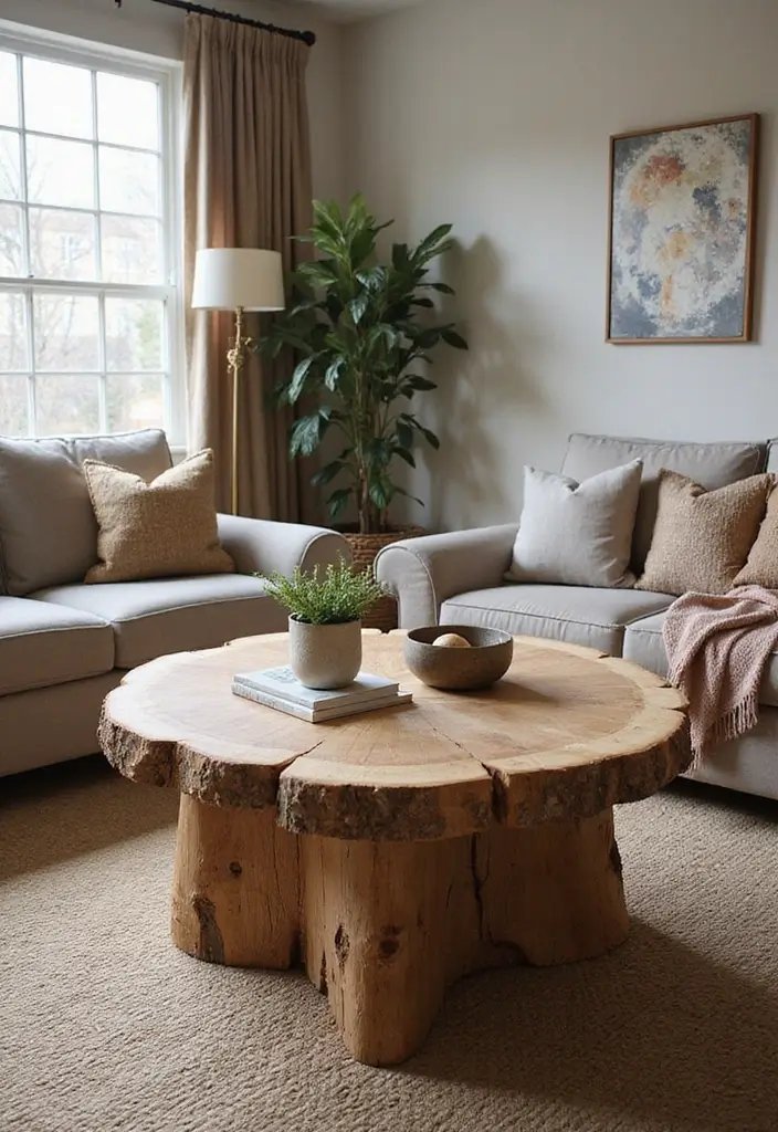 27 DIY Arts and Crafts for Adults Home Decor Fun Projects to Try - 9. Natural Wood Slice Table