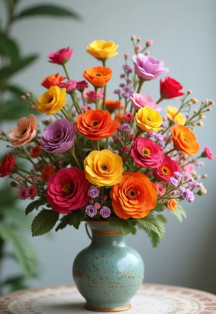 27 DIY Crafts for Home Decor Creative Projects for All Seasons - 17. Felt Flower Arrangements