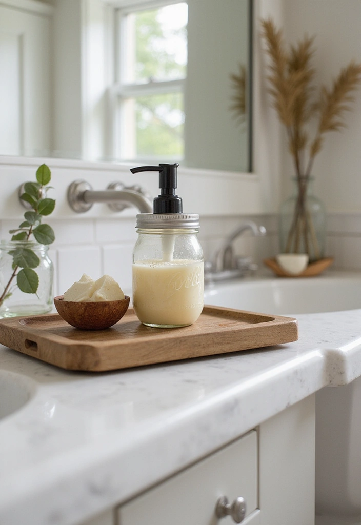 27 DIY Crafts for Home Decor Creative Projects for All Seasons - 20. Eco-Friendly Handmade Soap Dispenser