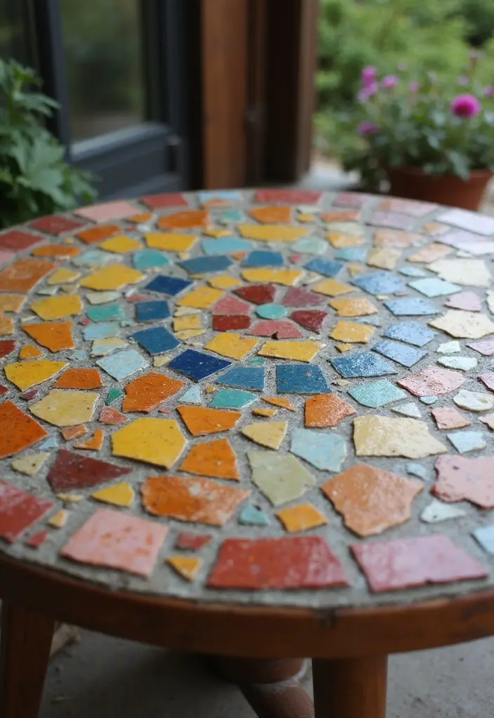 27 DIY Crafts for Home Decor Creative Projects for All Seasons - 21. DIY Mosaic Table