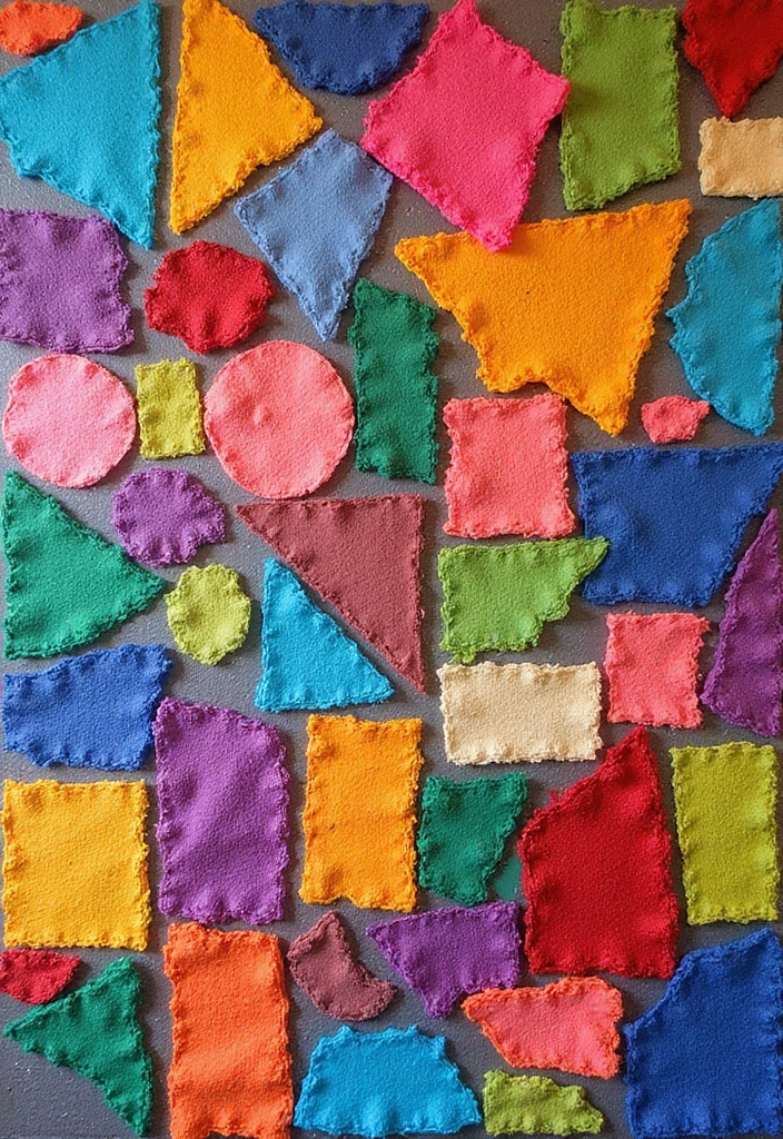 27 DIY Crafts for Home Decor Creative Projects for All Seasons - 5. Fabric Scrap Wall Art