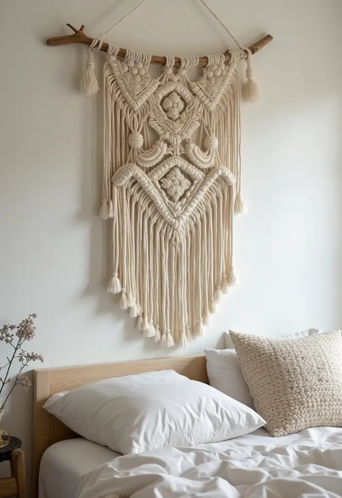 27 DIY Home Decor Easy Bedroom Craft Ideas for a Relaxing Space - 1. Macrame Wall Hanging