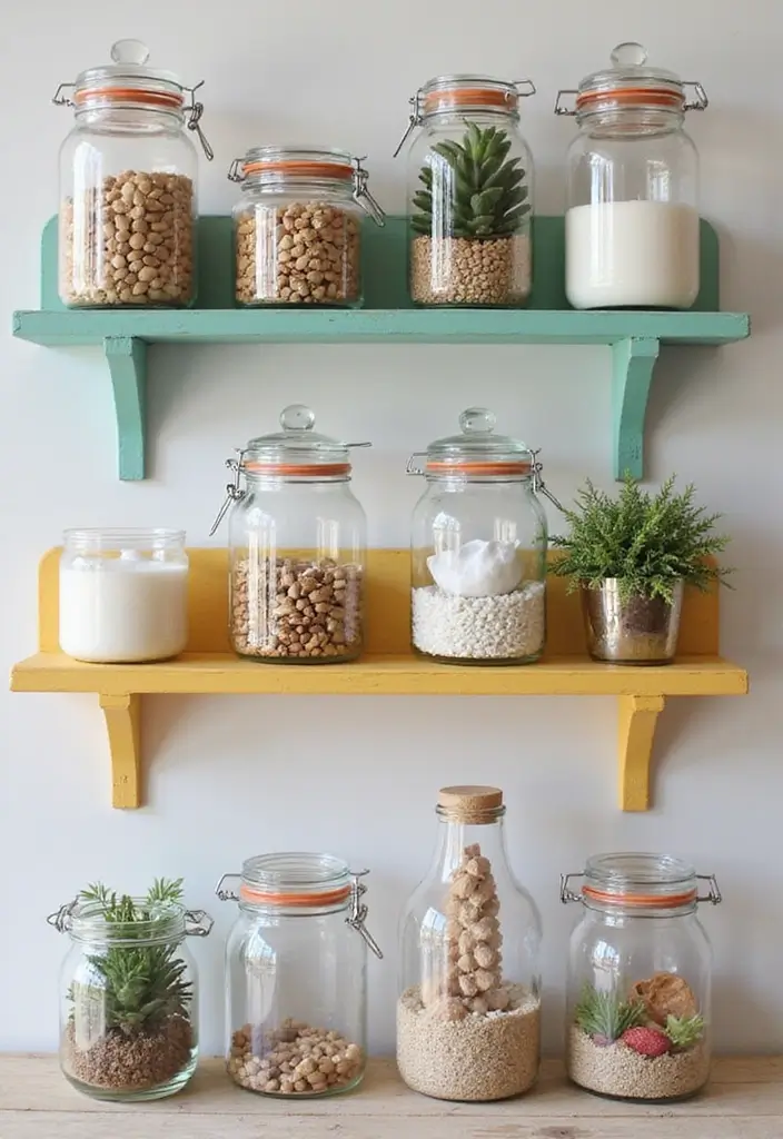 27 DIY Home Decor Easy Bedroom Craft Ideas for a Relaxing Space - 17. Decorative Jars for Storage