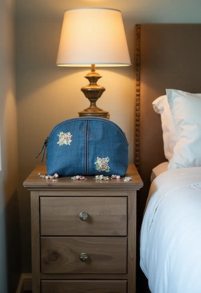 27 DIY Home Decor Easy Bedroom Craft Ideas for a Relaxing Space - 22. Upcycled Denim Pouch