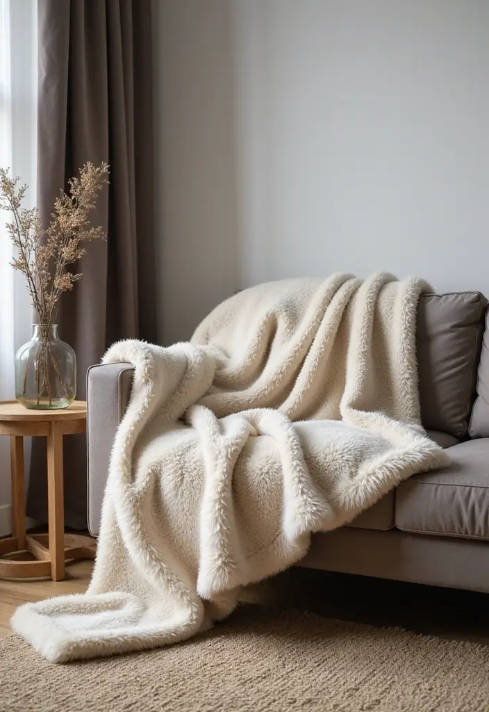 27 DIY Home Decor on a Budget Projects That Look Luxurious - 18. DIY Faux Fur Throw Blanket