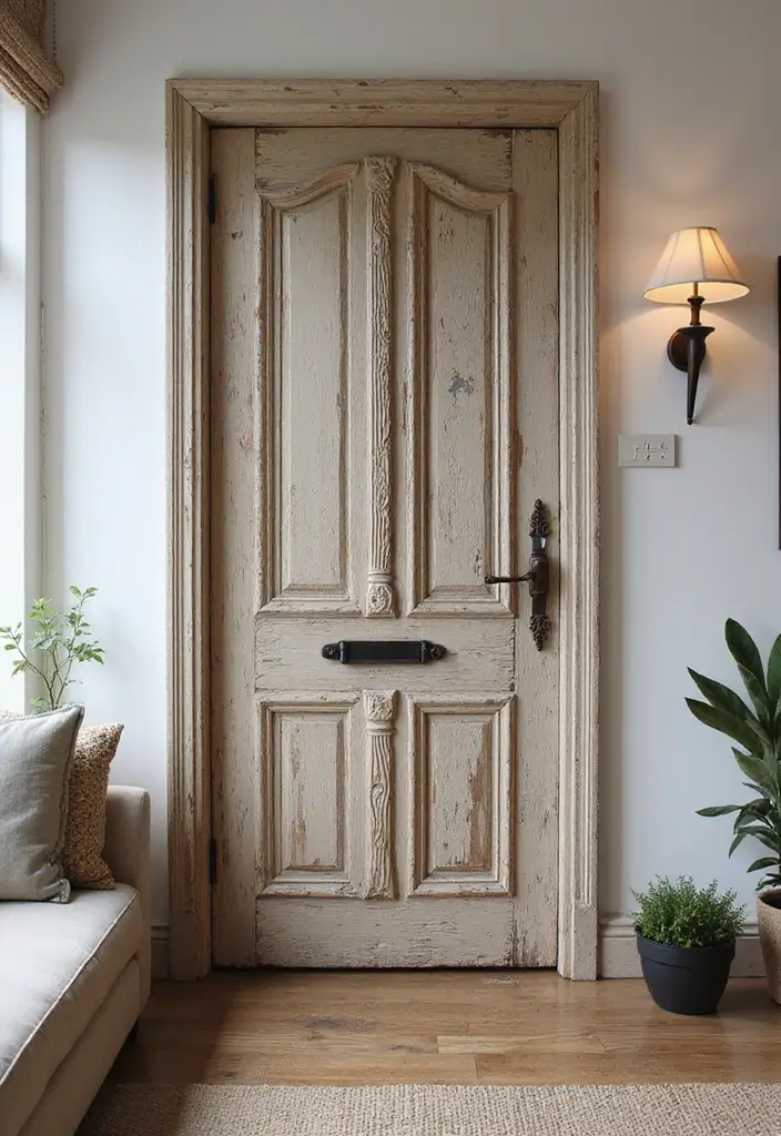 27 DIY Home Decor on a Budget Projects That Look Luxurious - 21. Upcycled Vintage Doors as Decor
