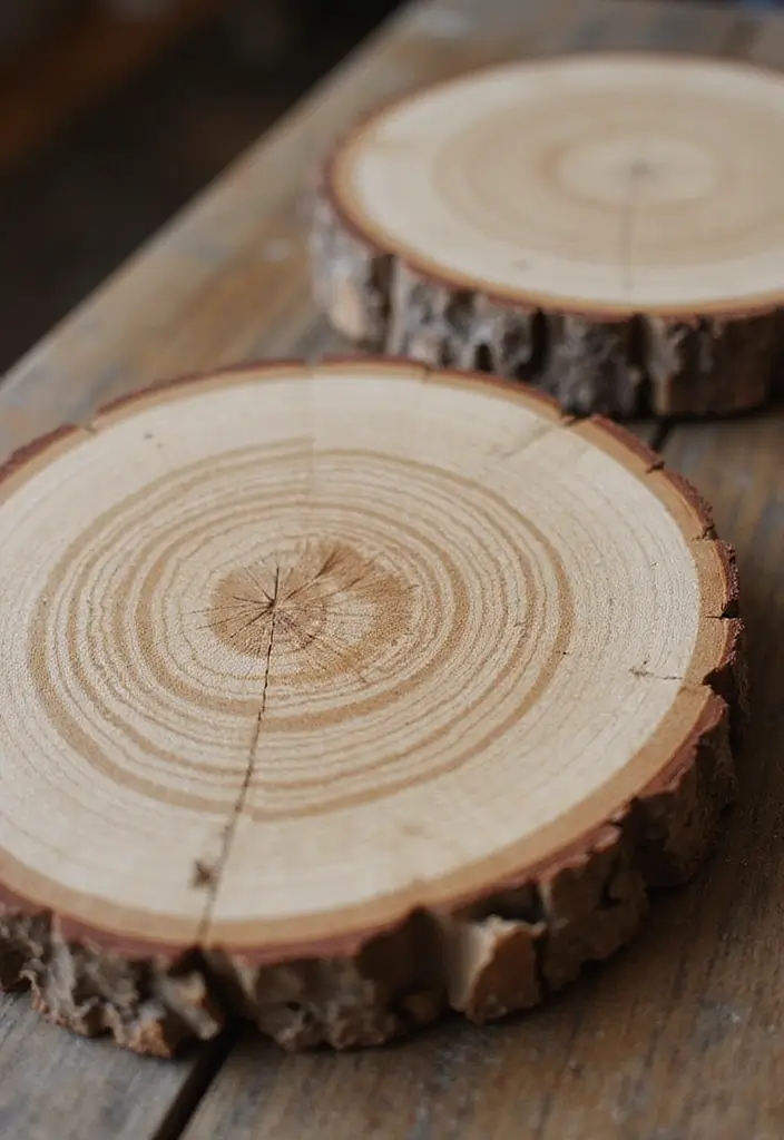 27 DIY Home Decor on a Budget Projects That Look Luxurious - 26. DIY Wood Slice Coasters