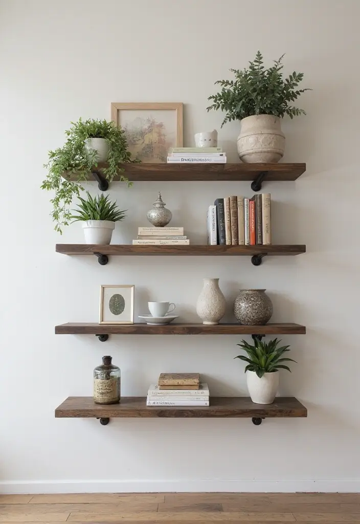 27 DIY Home Decor on a Budget Projects That Look Luxurious - 6. DIY Floating Shelves