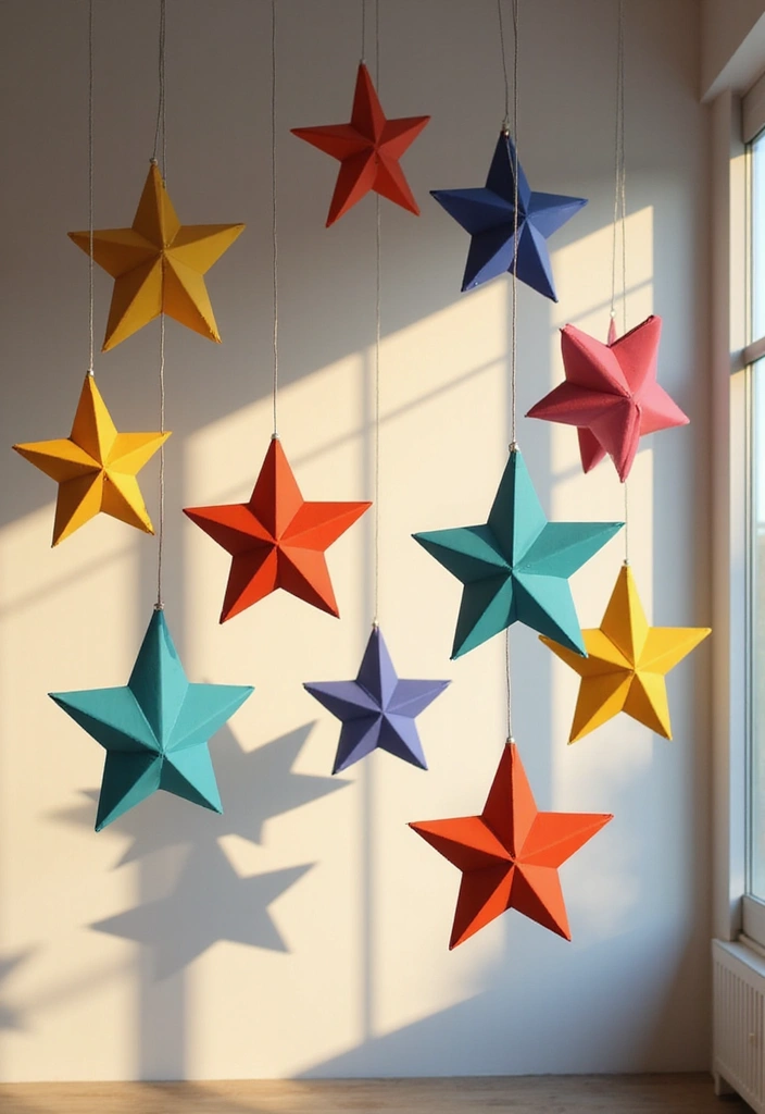 27 DIY Paper Crafts Decoration Wall Art Home Decor for Beginners - 4. 3D Paper Stars