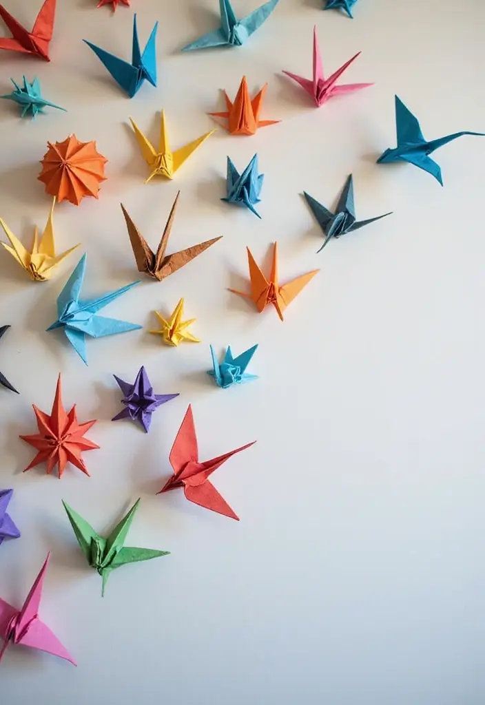 27 DIY Paper Crafts Decoration Wall Art Home Decor for Beginners - 6. Origami Wall Art