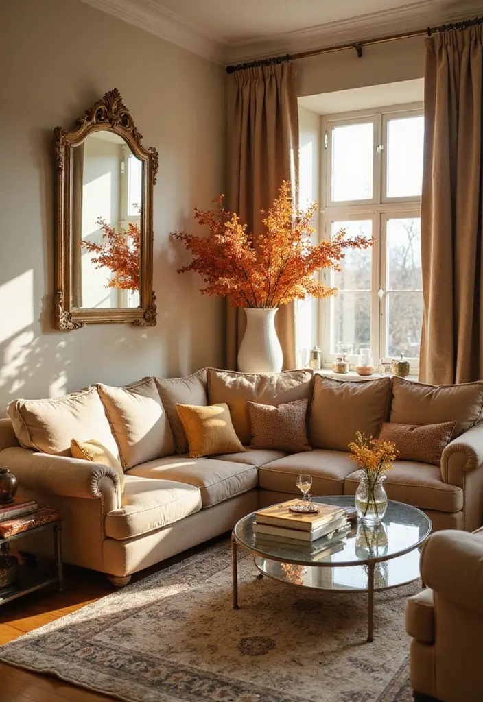 27 Fall Decor Ideas for the Home Boho Vibes for Free Spirits - 27. Reflective Surfaces