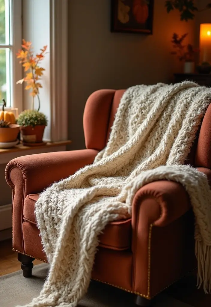 27 Fall Decor Ideas for the Home Boho Vibes for Free Spirits - 3. Cozy Knit Throws