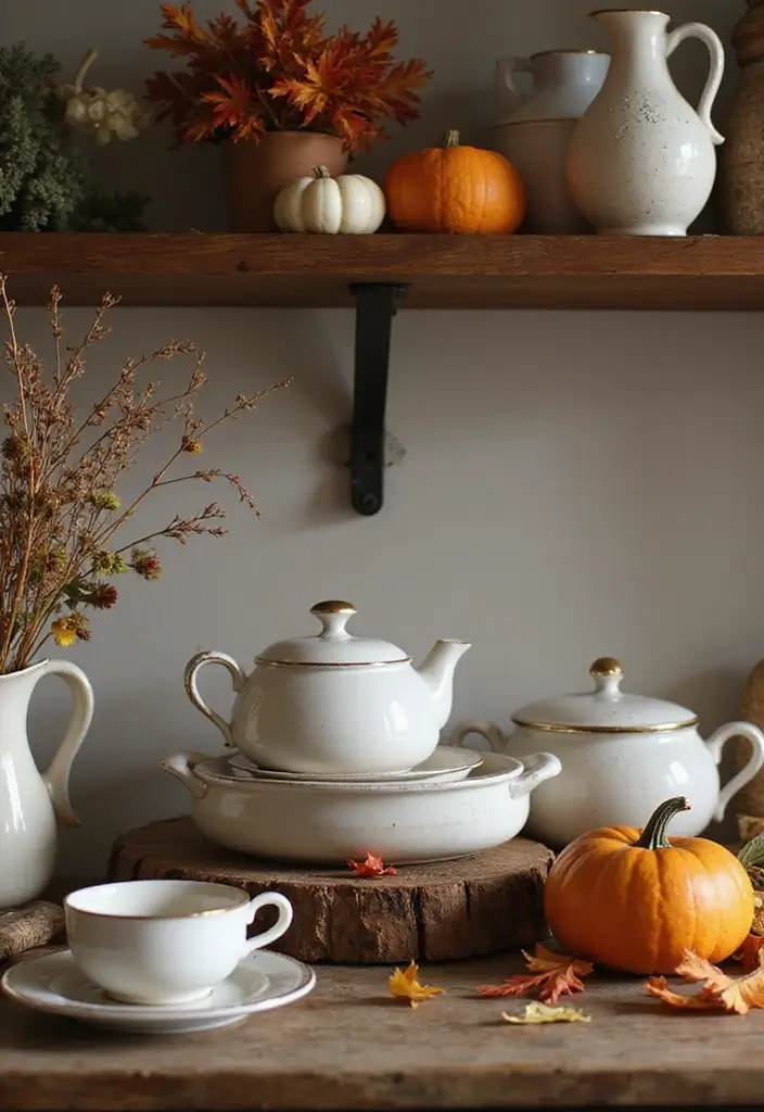 27 Fall Decor Ideas for the Home Farmhouse Style You’ll Adore - 19. Farmhouse Style Kitchenware