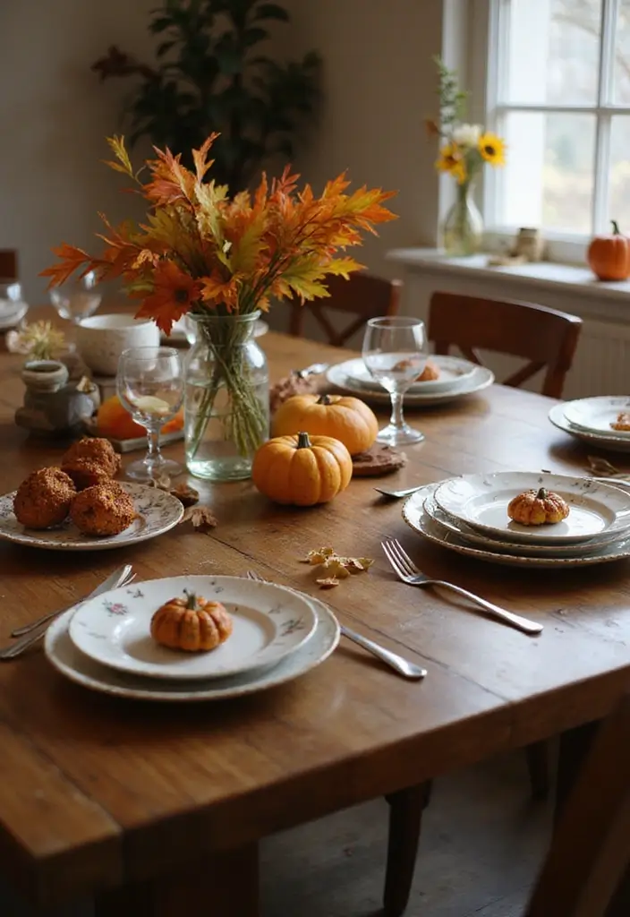 27 Fall Decor Ideas for the Home Farmhouse Style You’ll Adore - 5. Autumn-Themed Table Settings