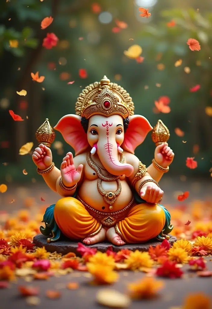 27 Ganesh Decoration Ideas for Simple Yet Beautiful Home Decor - 17. Eco-Friendly Confetti Decor