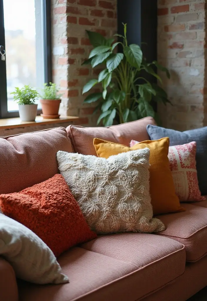 27 Home Decor Ideas Living Room Apartment Style for Urban Spaces - 17. Colorful Throw Pillows